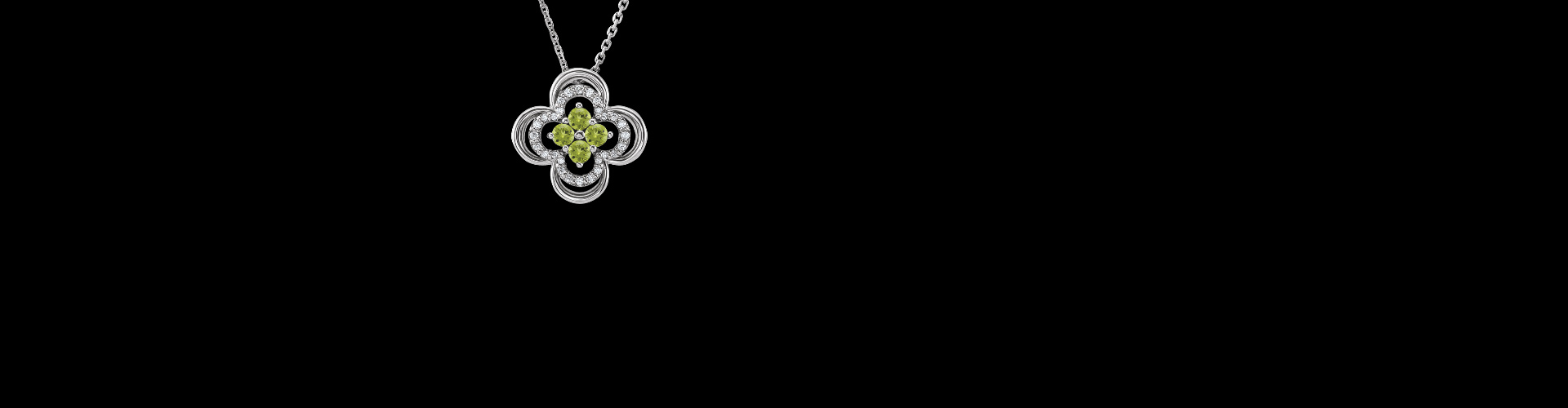 White gold peridot and diamond necklace