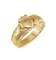 Yellow gold Claddagh ring. Click to explore all Claddagh rings and jewellery.